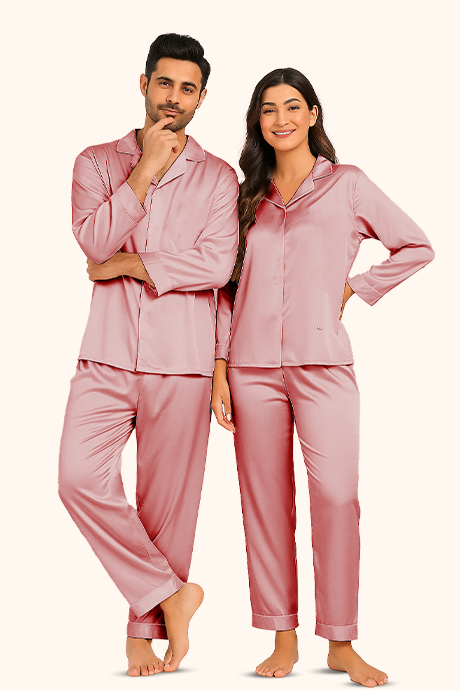 couple silk pajama set