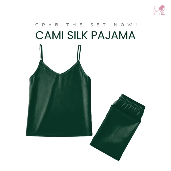Dark Green Camisole Pajama set for Women in Pakistan