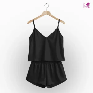 Black Silk Cami and Short Set