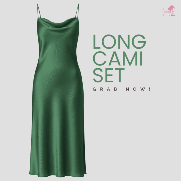 Bottle Green Long Cami Set