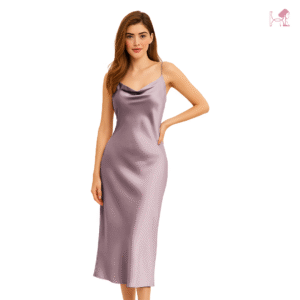 Model in Blush Pink Long Cami Set