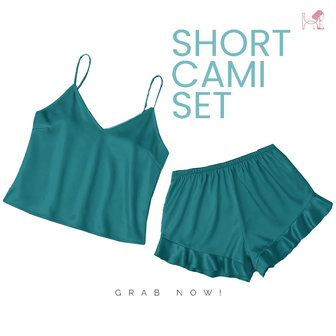 Sea Green Silk Cami & Shorts Set