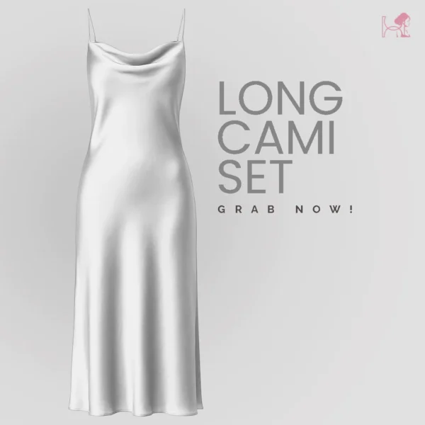 White Long Cami Nighty Set
