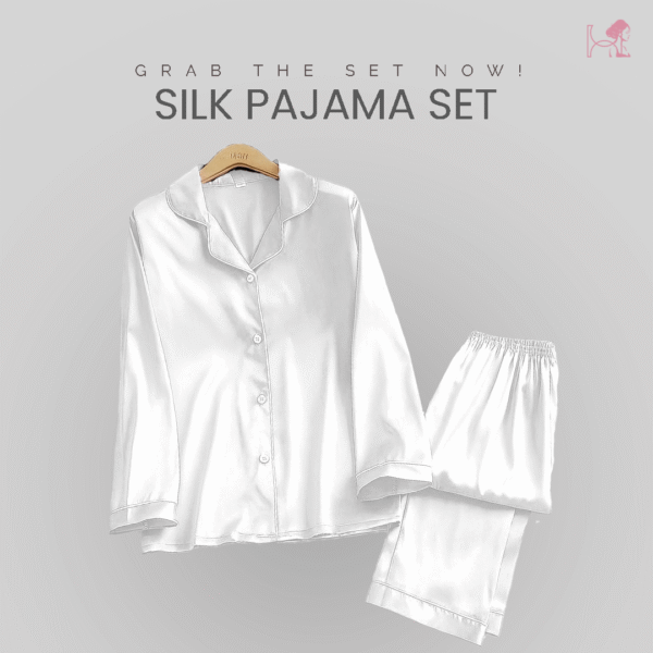 White Silk Pajama Set