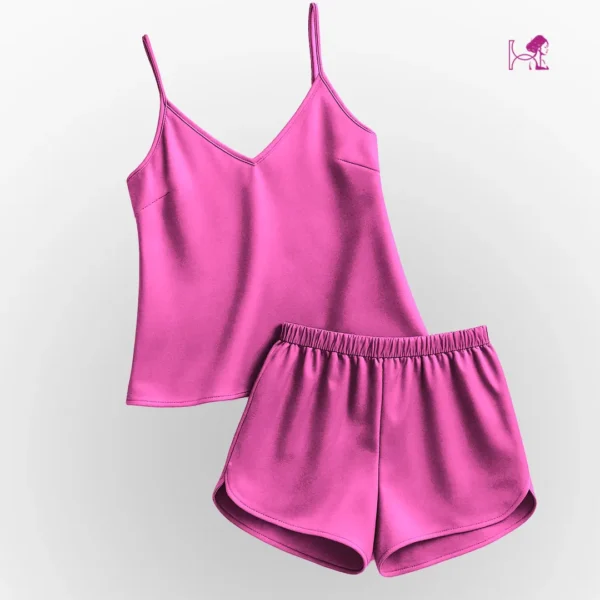 Fuchsia Silk Cami and Short Dress Image 2