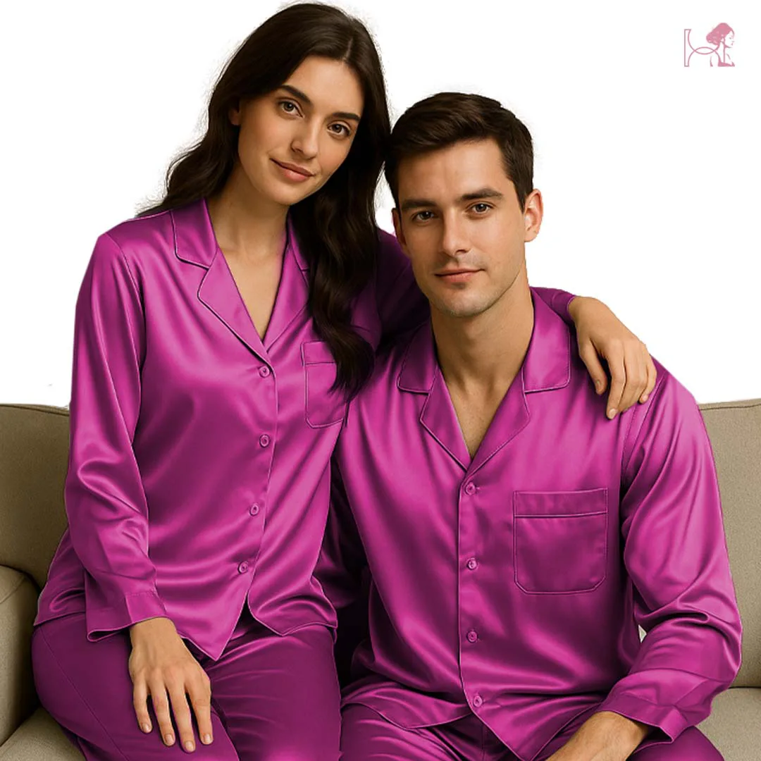 Fusehia Silk Couple pajama set