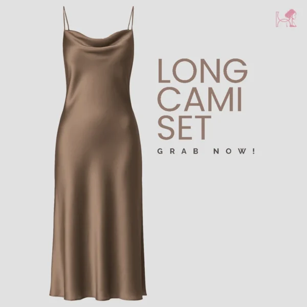 Gold Brown Long Cami Set