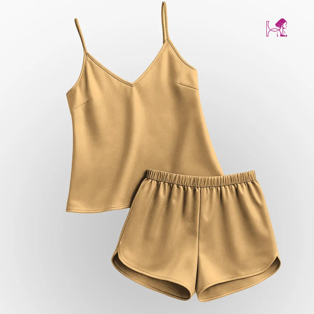 Gold Silk Cami and Short Dress Image 2