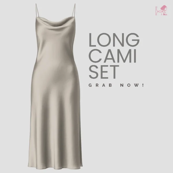 Ivory luxe Long Cami Set