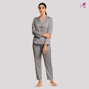 Grey Silk PJ set for Women
