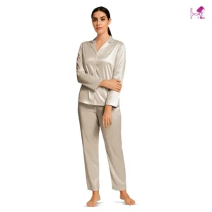 Light gold Silk PJ set for Women