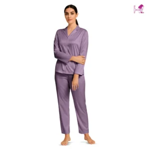 Mauve Silk PJ set for Women