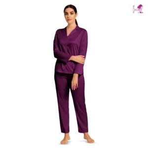 Purple Silk PJ set for Women Dress