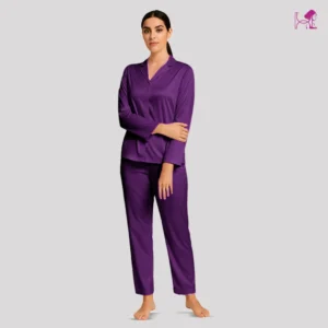 brinjal Silk PJ set for Women
