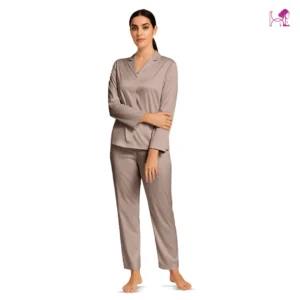 rose gold Silk PJ set for Women