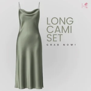 Olive Green Long Cami Dress