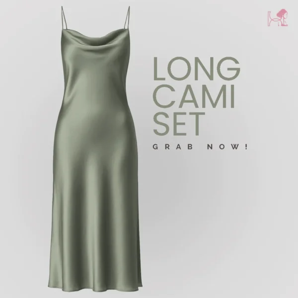 Olive Green Long Cami Dress
