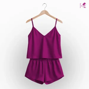 Purple Silk Cami and Short Set