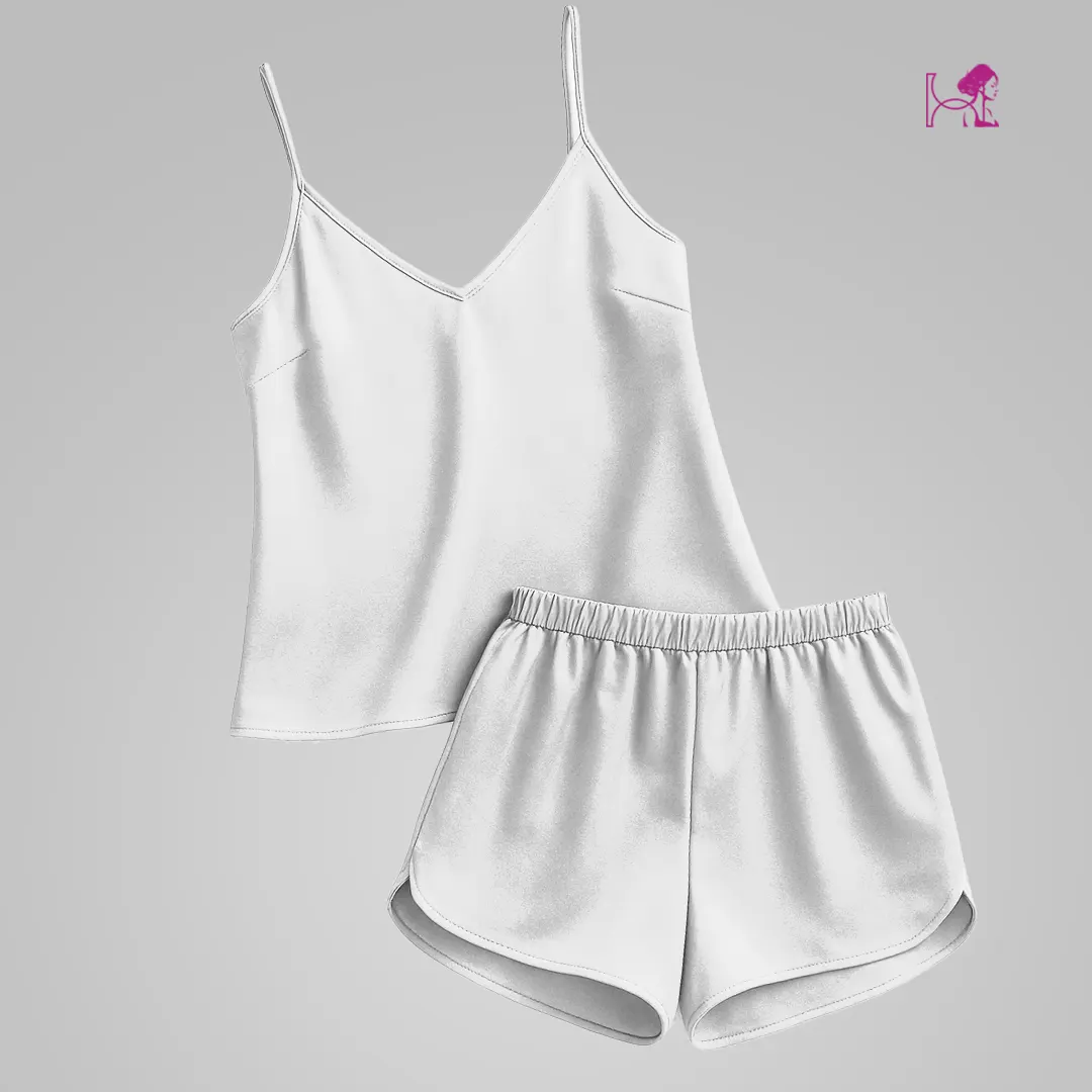 White Silk Cami and Short Dress Image 2